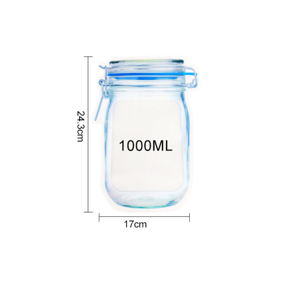 Large Reusable Transparent Jar Imitation Ziplock Bag-Pk10 - TEM IMPORTS™