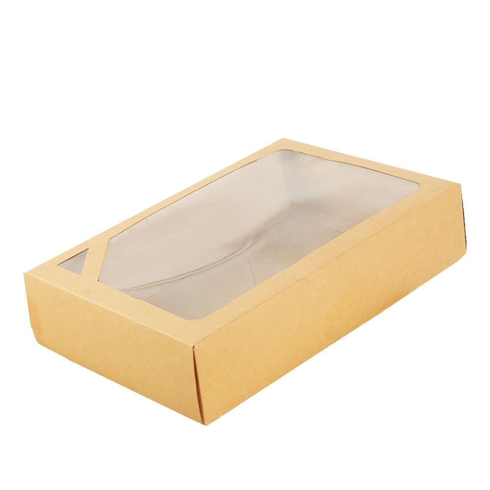 Large Thick Kraft Paper Box With Window Lid - TEM IMPORTS™