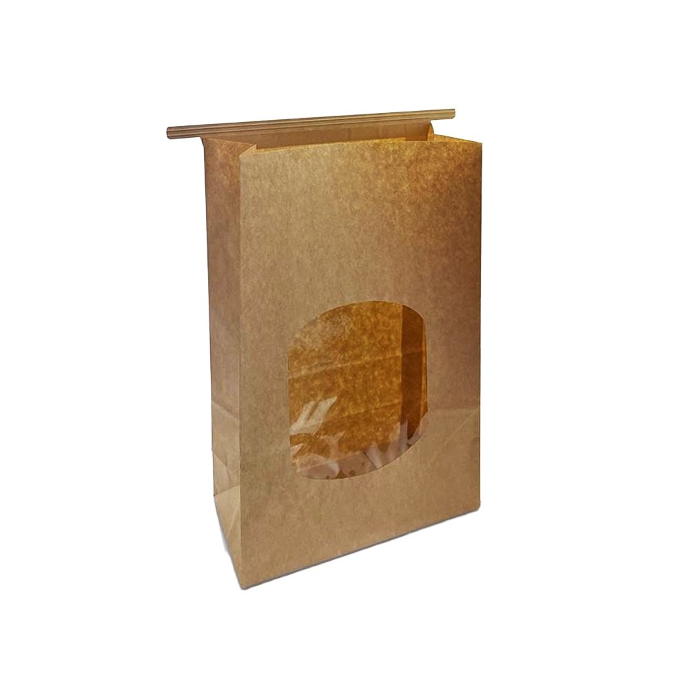 Large Tin-Tie Paper Bag With Window - TEM IMPORTS™