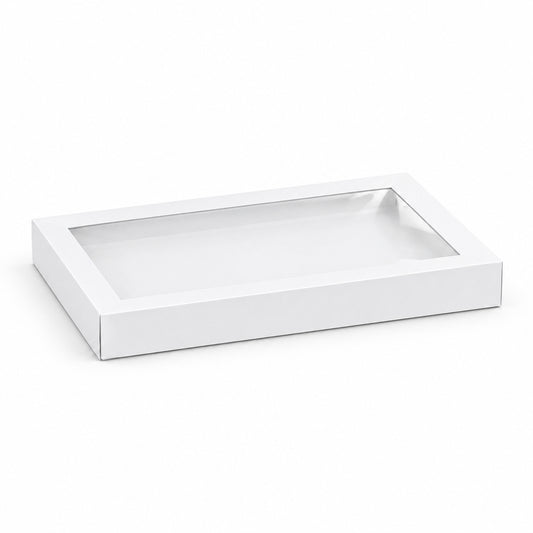 Rectangle White Catering Tray Lid With PET Window