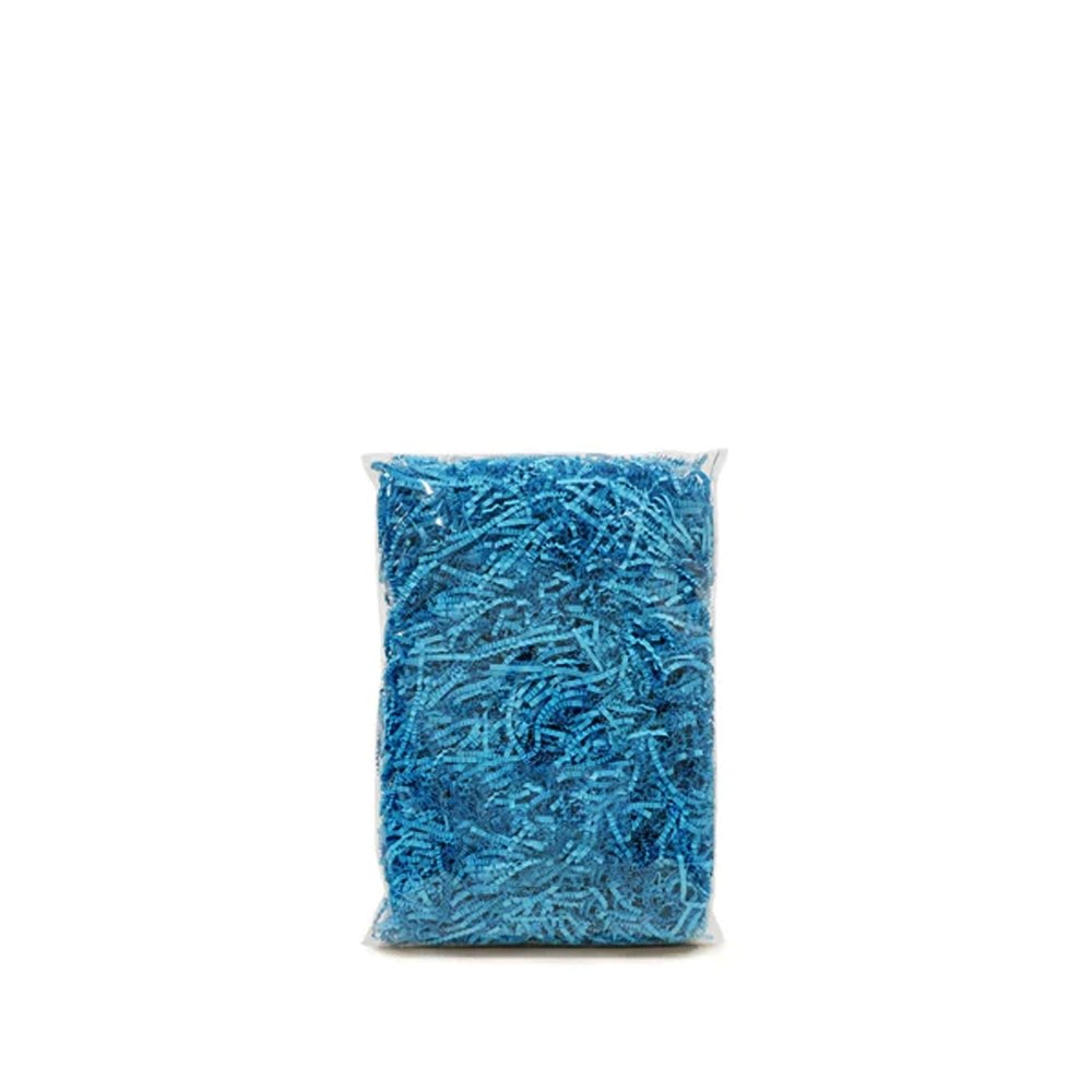 Light Blue Crinkle Paper Shreds Fillers - 250gr Bag - TEM IMPORTS™