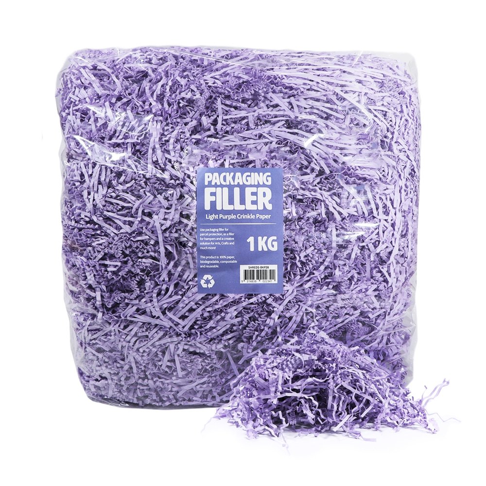Light Purple Crinkle Paper Shreds Fillers - 1Kg Bag - TEM IMPORTS™