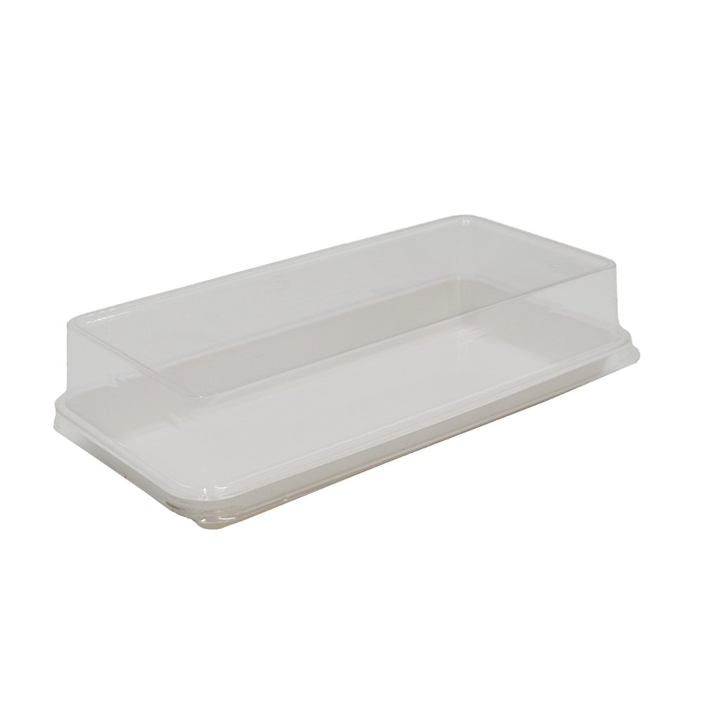 Long Rectangular White With Clear PET Lid - TEM IMPORTS™
