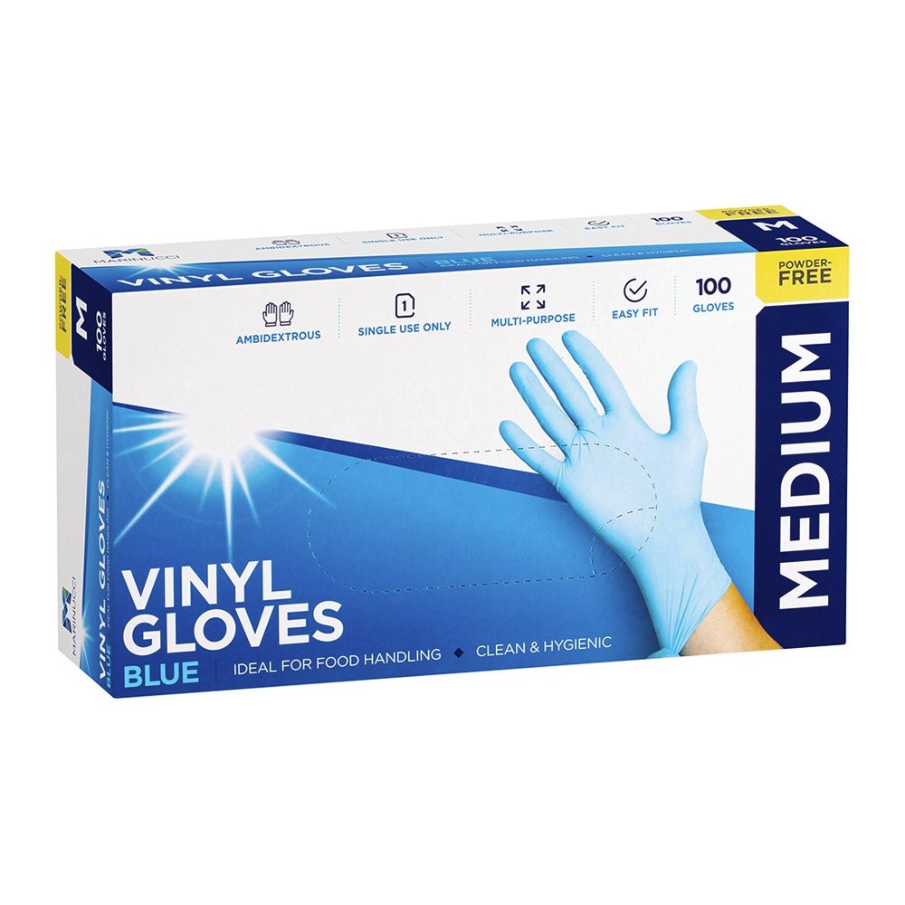 Medium Blue Powder Free Vinyl Glove 
