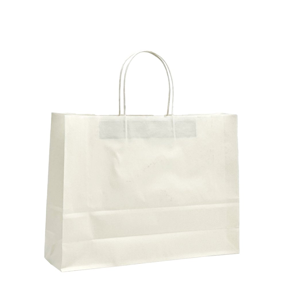 Medium Boutique White Twisted Handle Paper Bag - TEM IMPORTS™