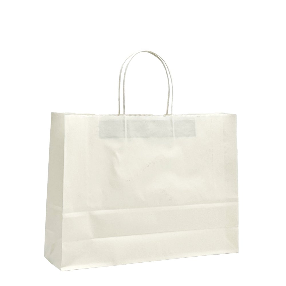 Medium Boutique White Twisted Handle Paper Bag - TEM IMPORTS™