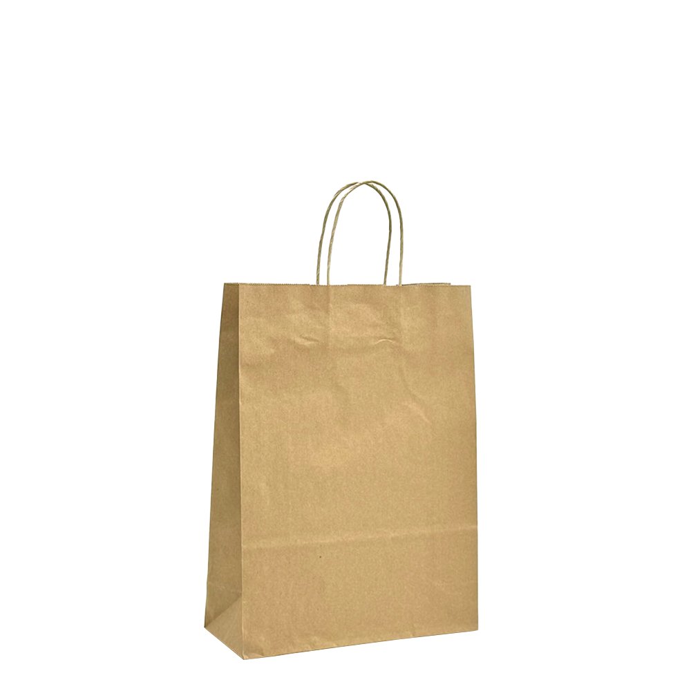Medium Brown Twisted Paper Handle Bag - H350 - TEM IMPORTS™