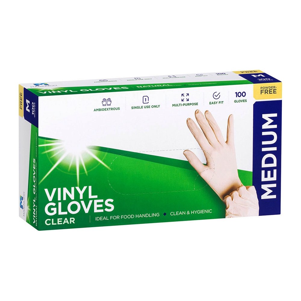 Medium Clear Powder Free Vinyl Glove - Pk100 - TEM IMPORTS™