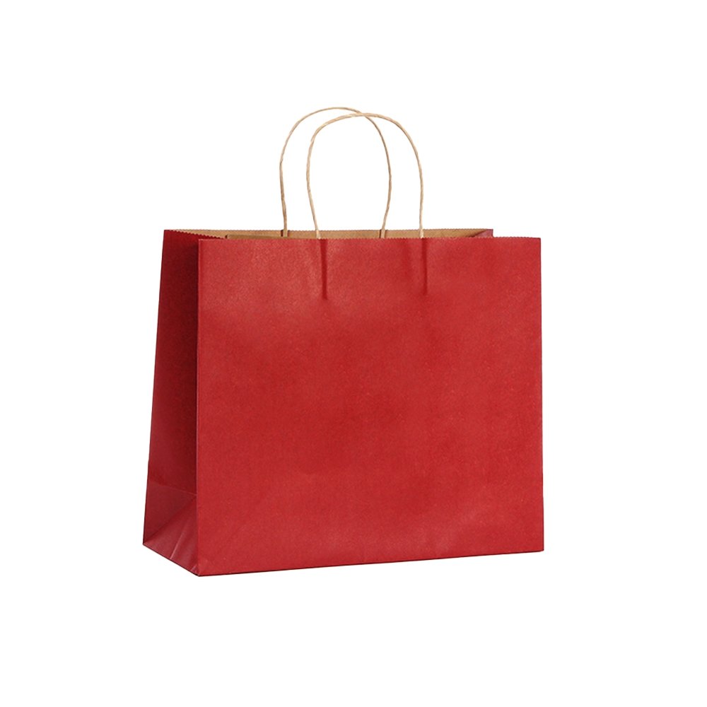 Medium Maroon Red Paper Twist Handle Bag - TEM IMPORTS™