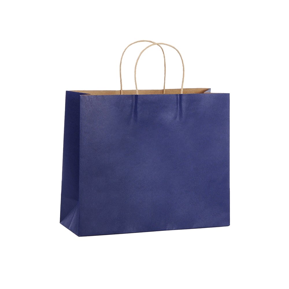 Medium Navy Blue Paper Twist Handle Bag - TEM IMPORTS™