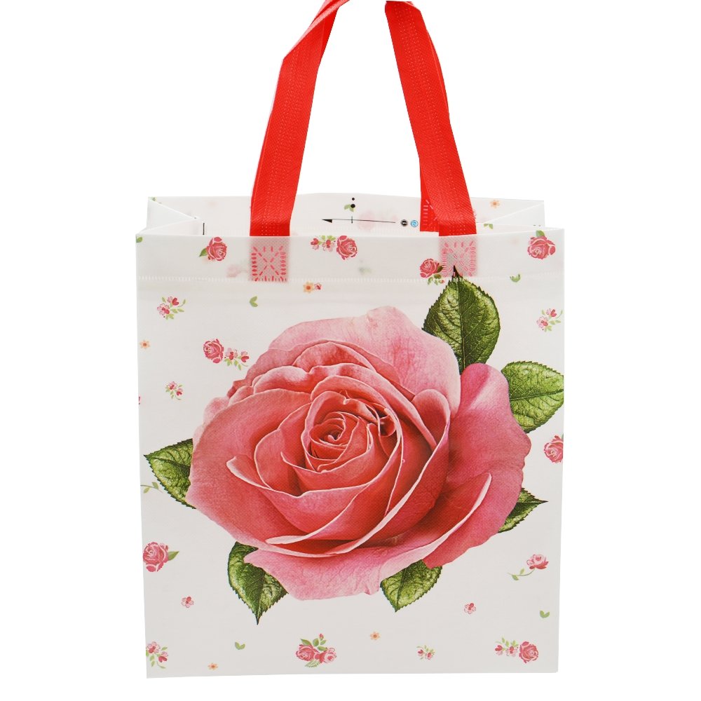 Medium Pink Rose Coated Non Woven Bags - Pk10 - TEM IMPORTS™