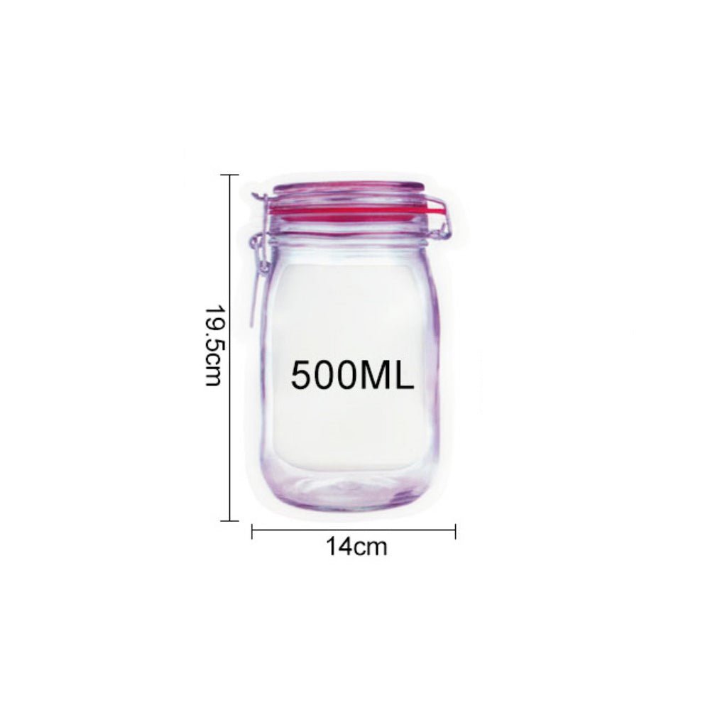 Medium Reusable Transparent Jar Imitation Ziplock Bag-Pk25 - TEM IMPORTS™