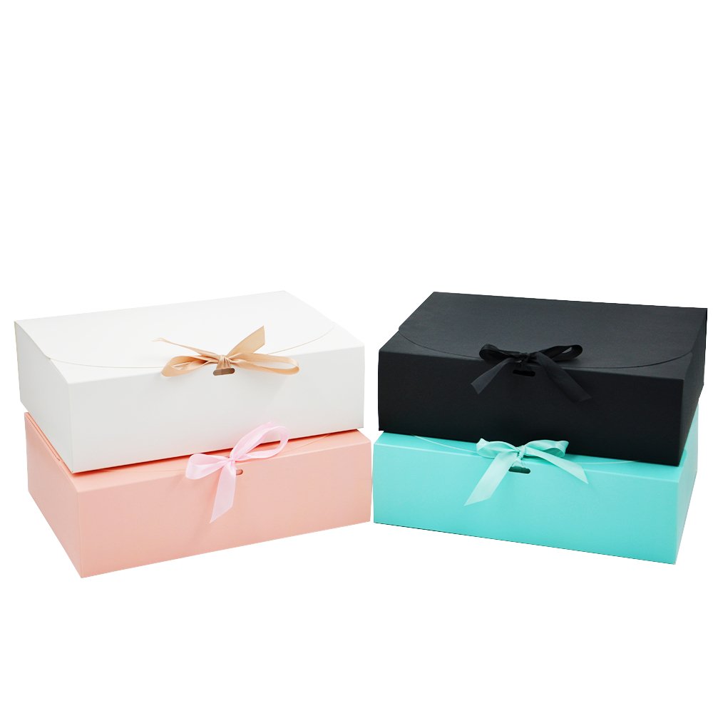Medium Sleek Paper Box With Ribbon - TEM IMPORTS™