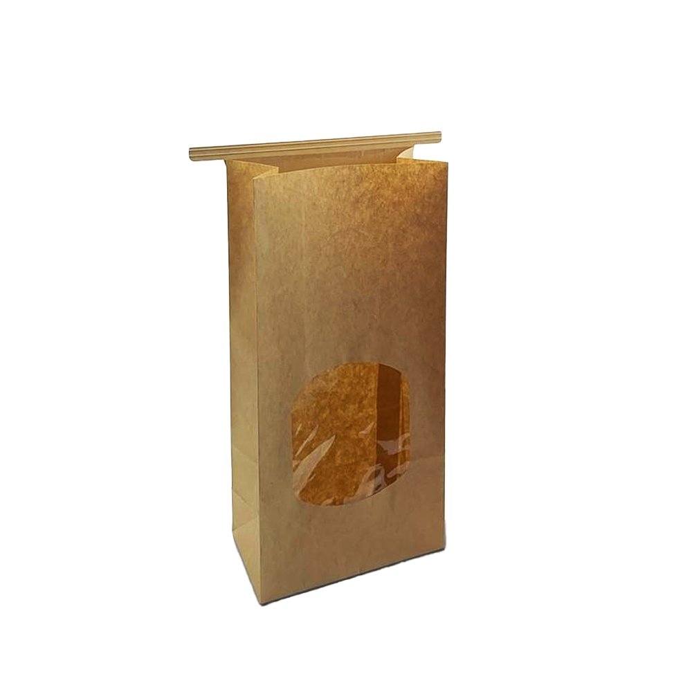 Medium Tin-Tie Paper Bag With Window - TEM IMPORTS™