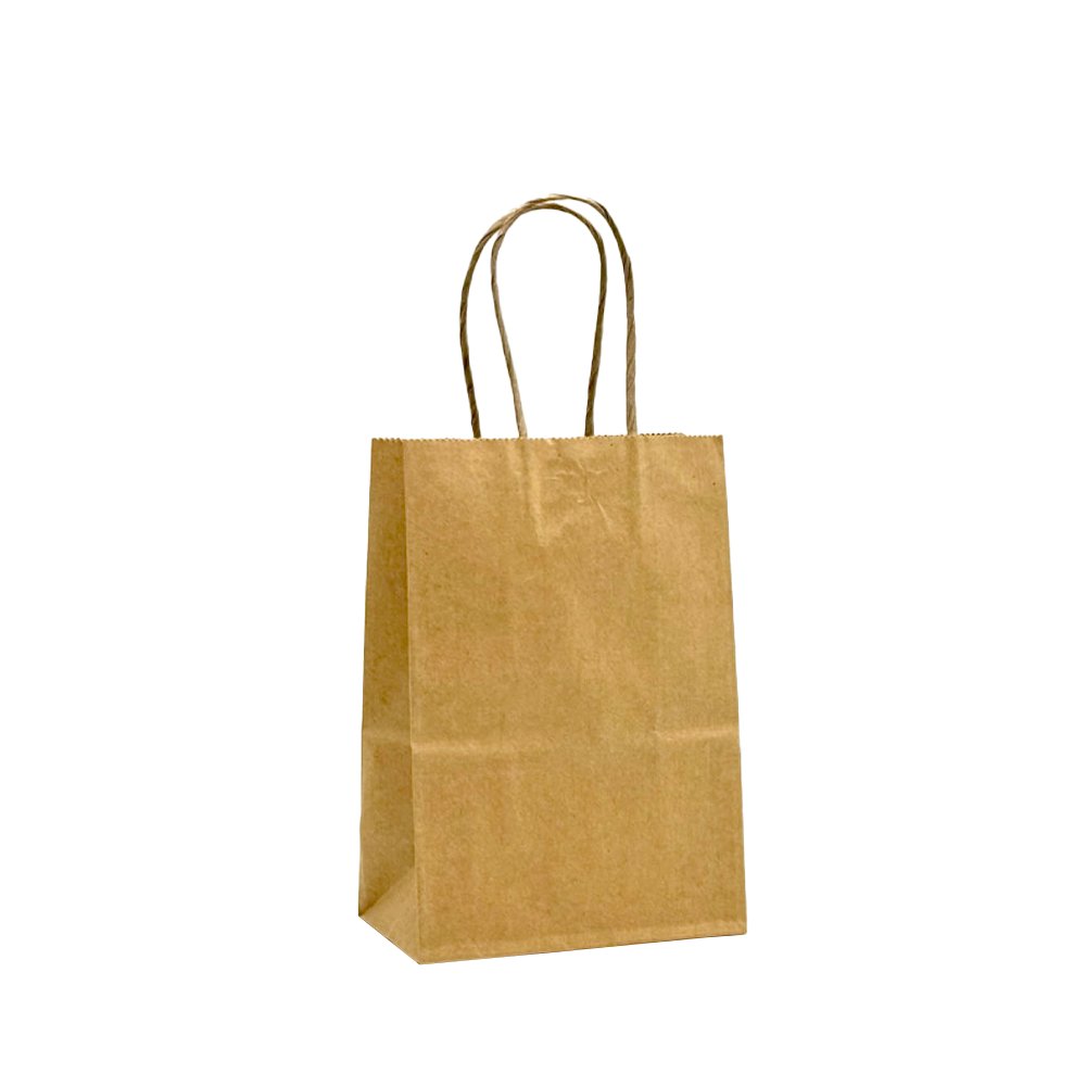 Mini Baby Size Brown Twisted Handle Paper Bag - TEM IMPORTS™