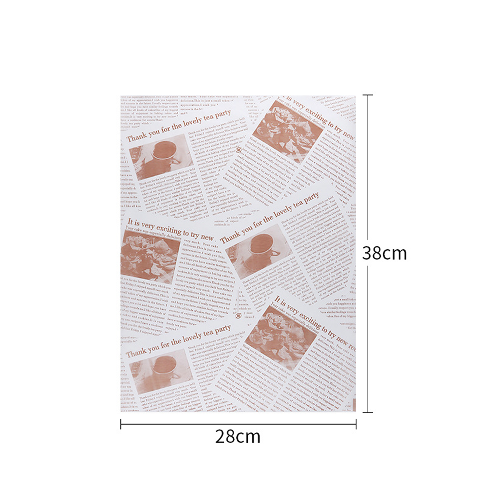 Printed Newspaper Pattern Food Wrapping Paper - 100/PK - TEM IMPORTS™