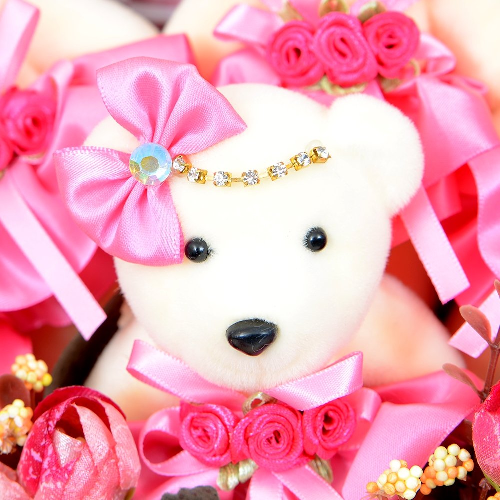 Now & Forever Pink Teddy Bear Bouquet - TEM IMPORTS™