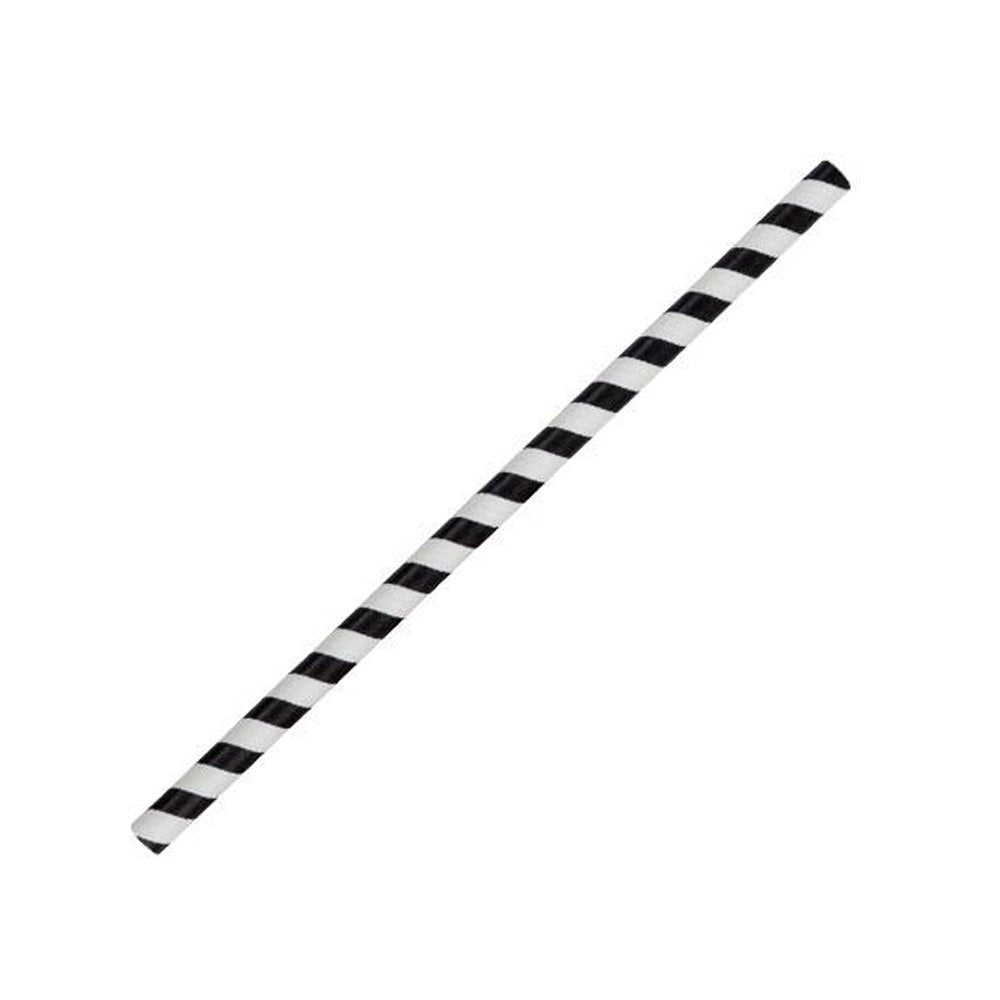 Paper Straw Jumbo Black Stripe - Pack of 50 - TEM IMPORTS™