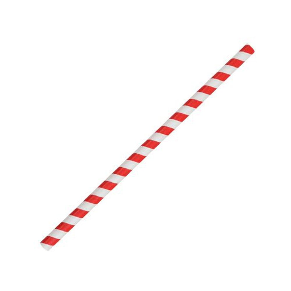 Paper Straw Jumbo Red Stripe - Pack of 50 - TEM IMPORTS™