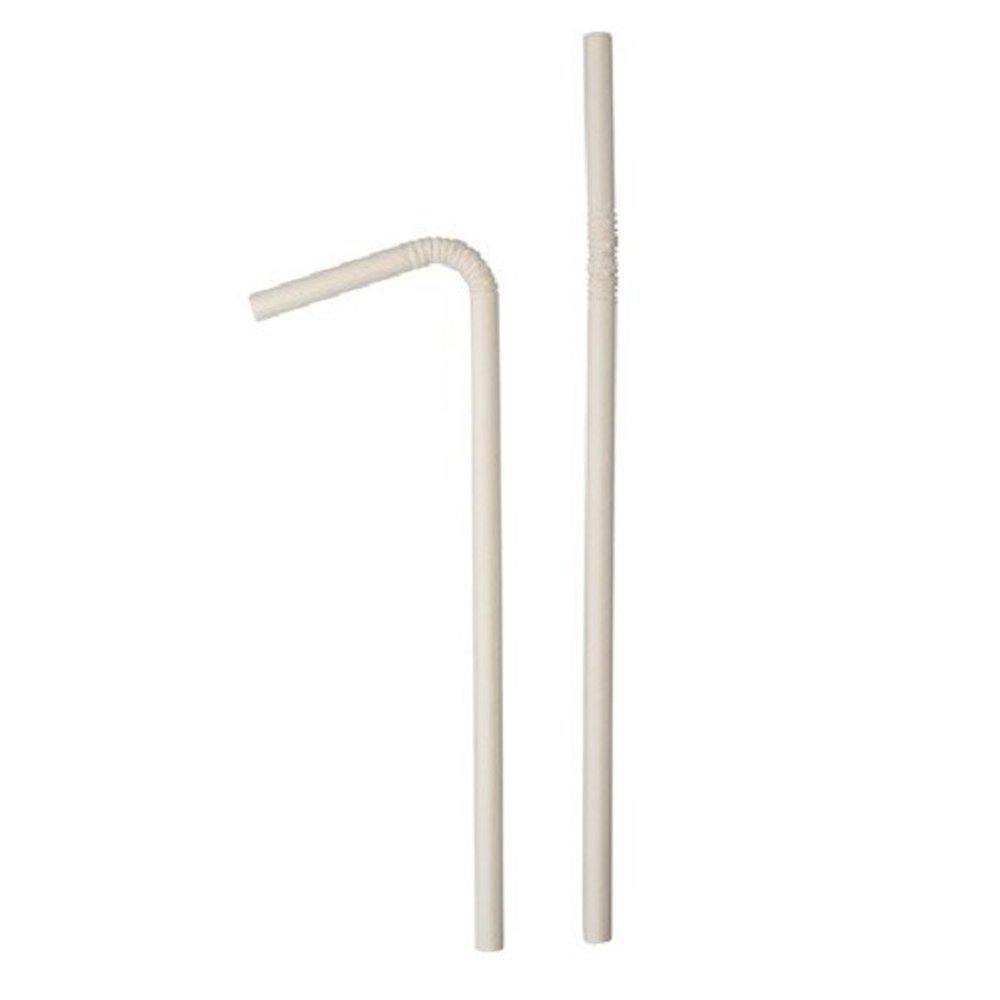Paper Straw Regular Flexi White - Pack of 50 - TEM IMPORTS™