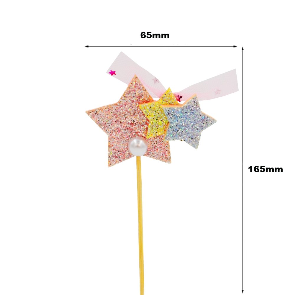 Pink Three Stars With Lace Cake Topper - TEM IMPORTS™