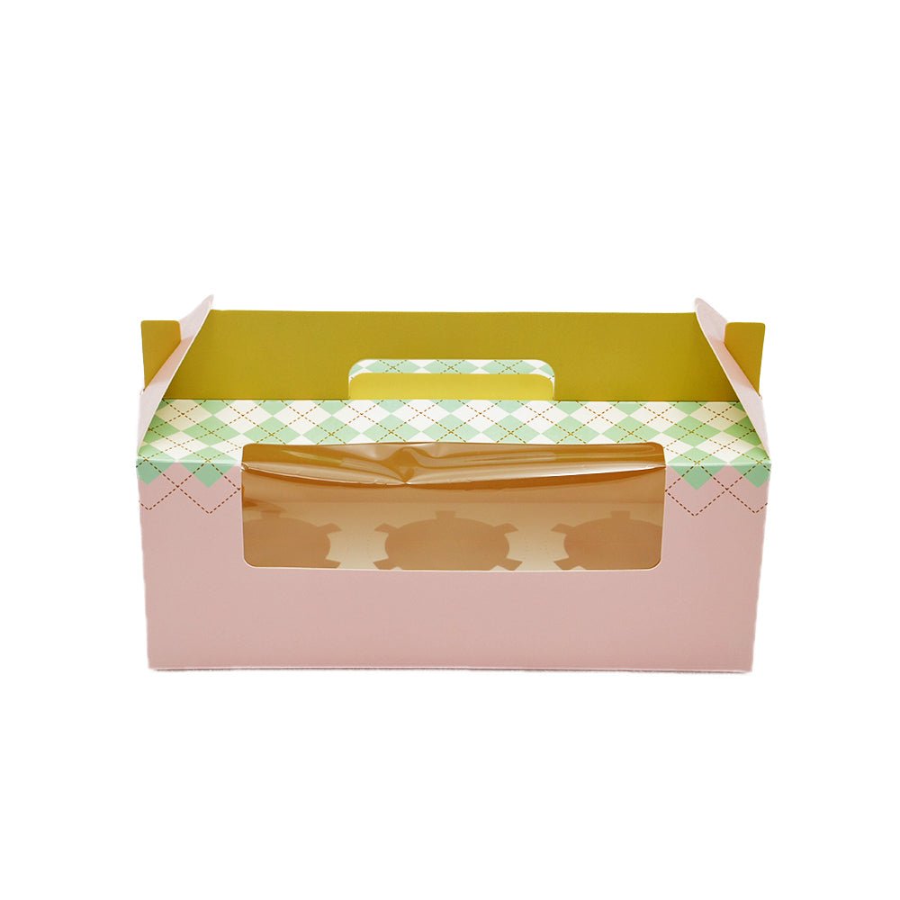 Plain Tray Front Window Paper Cake Box Handle Pattern TEM IMPORTS™