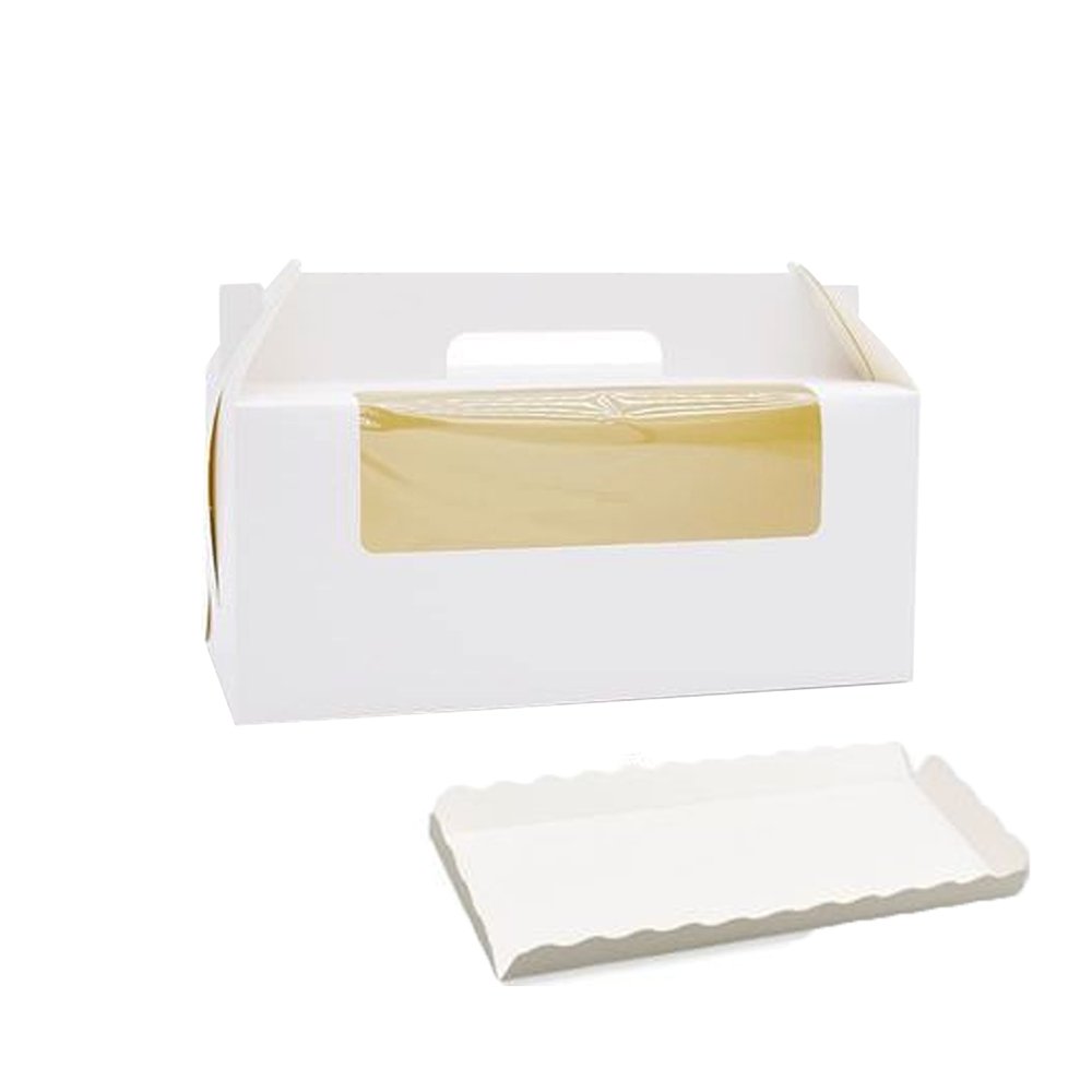 Plain Tray Paper Cake Box Handle - White - TEM IMPORTS™