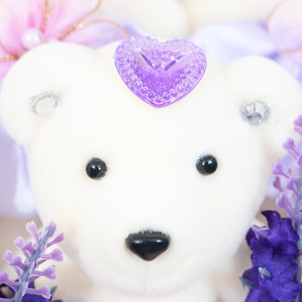 Purple Forever Love Teddy Bear Bouquet With Cellophane - TEM IMPORTS™