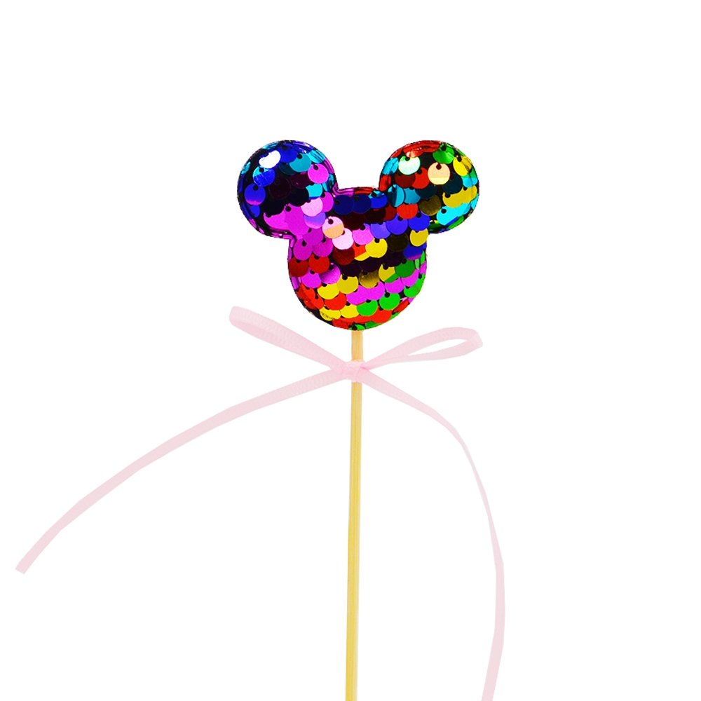 Rainbow Mickey Ear With Pink Bow Cake Topper - TEM IMPORTS™