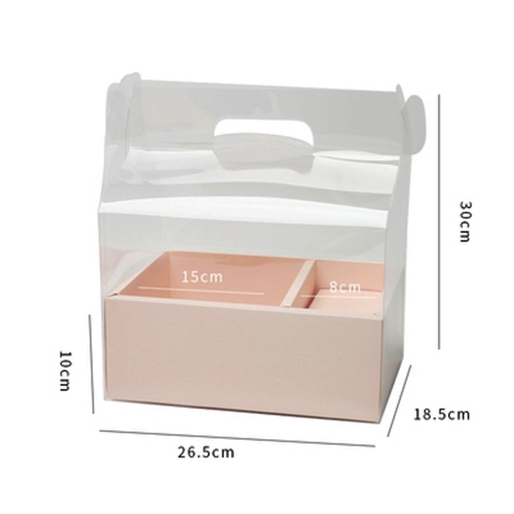 Rectanglular Compartment Handle Box - Light Pink - TEM IMPORTS™