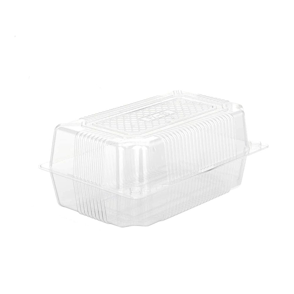 Rectangular Plastic Bar Cake Hinged Container - TEM IMPORTS™