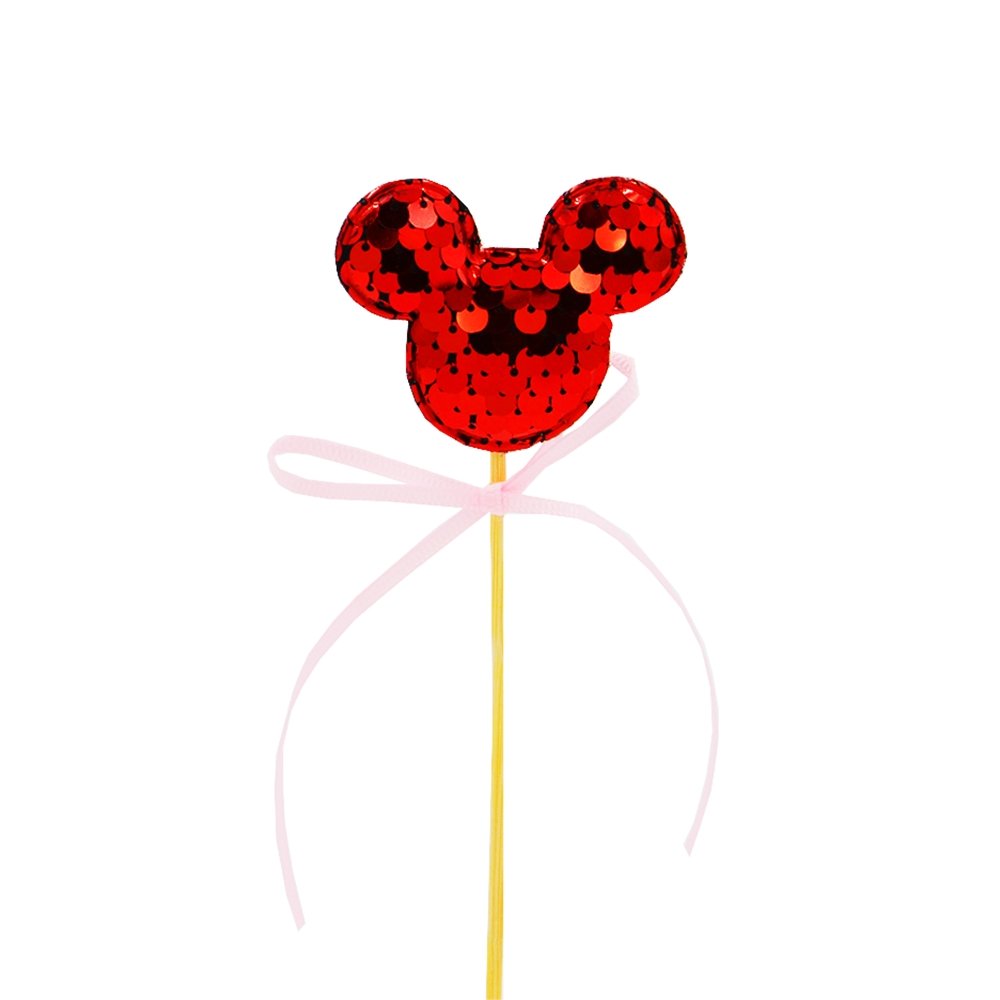 Red Mickey Ear With Pink Bow Cake Topper - TEM IMPORTS™