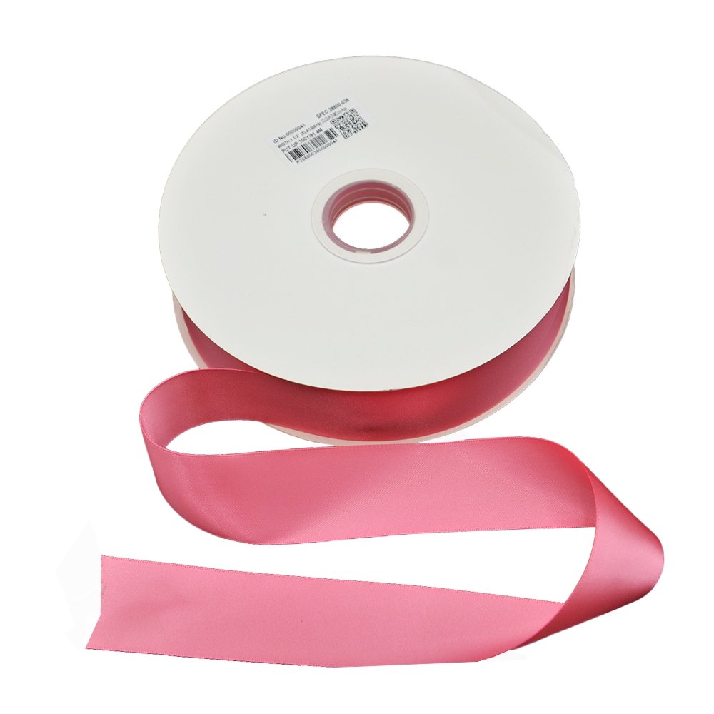 Satin Double Faced Woven Edge Ribbon-Coral Rose - TEM IMPORTS™