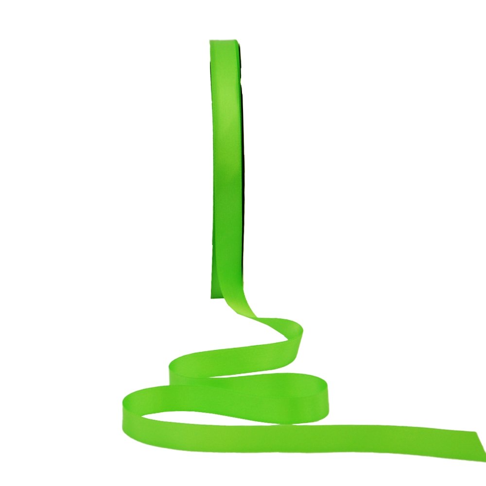 Satin Double Faced Woven Edge Ribbon-Flash Green - TEM IMPORTS™