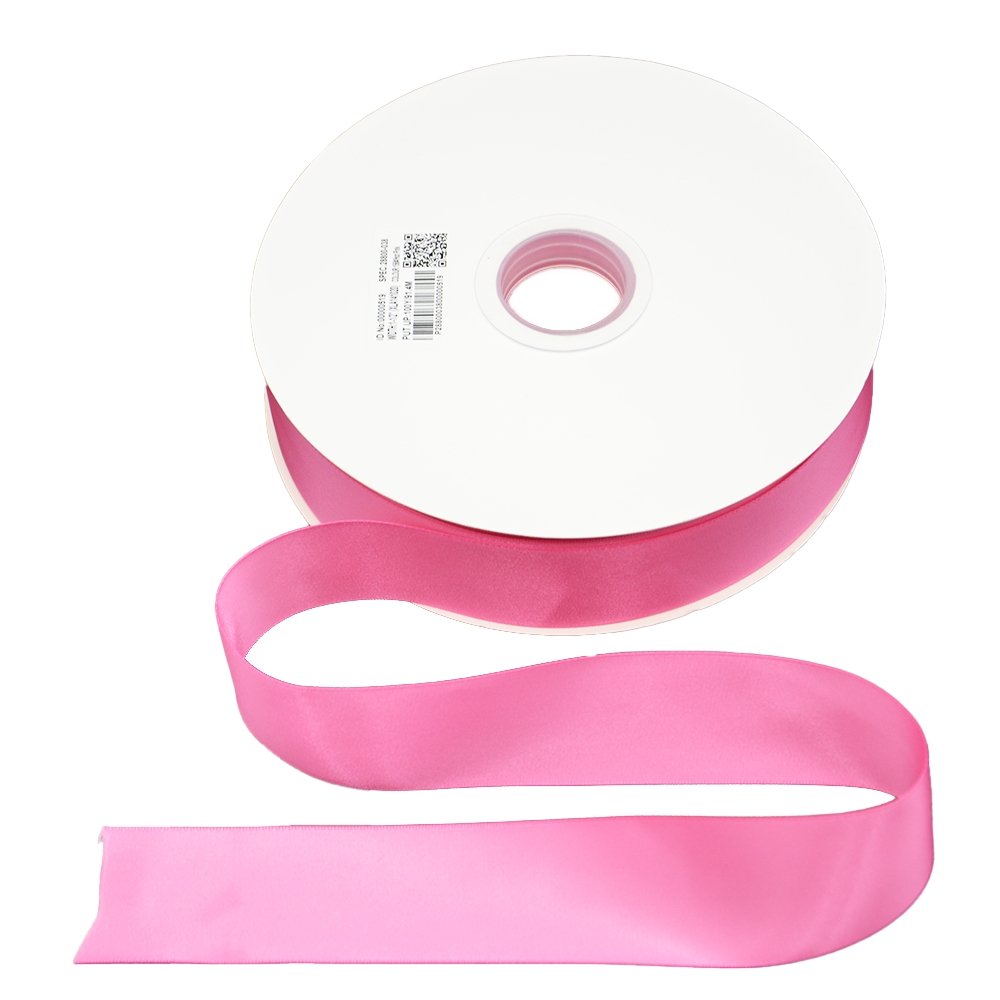 Satin Double Faced Woven Edge Ribbon-Hot Pink - TEM IMPORTS™