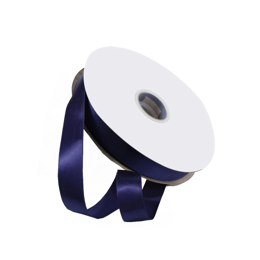 Satin Double Faced Woven Edge Ribbon-Ink Blue - TEM IMPORTS™