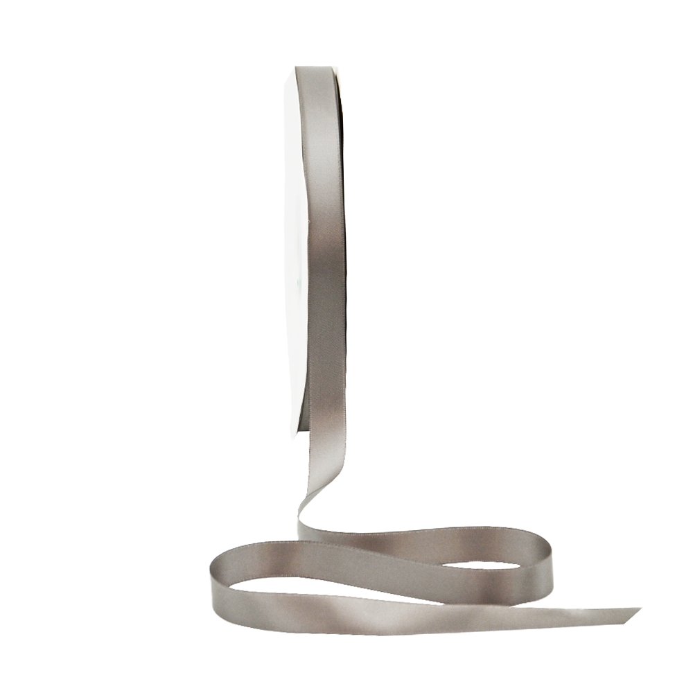 Satin Double Faced Woven Edge Ribbon-Metal Grey - TEM IMPORTS™