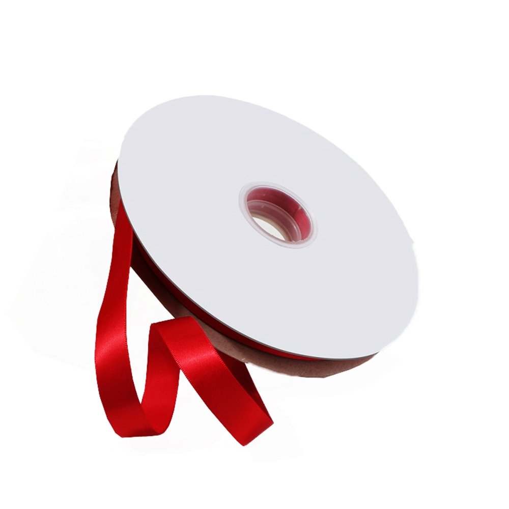 Satin Double Faced Woven Edge Ribbon-Ruby - TEM IMPORTS™