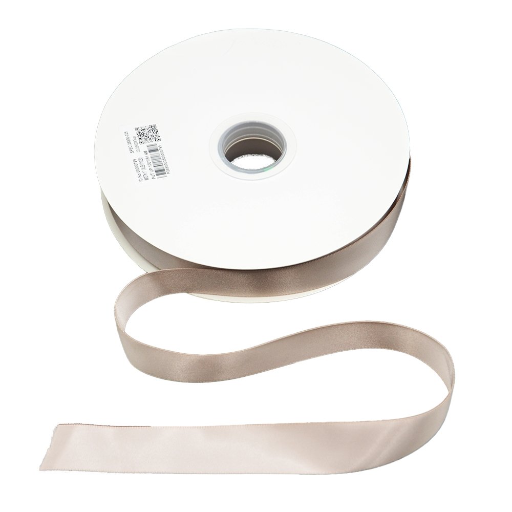 Satin Double Faced Woven Edge Ribbon-Taupe - TEM IMPORTS™