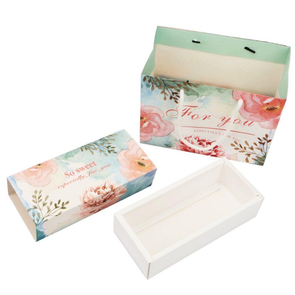 Slim Compartment Rectangle Paper Box - Flower - TEM IMPORTS™