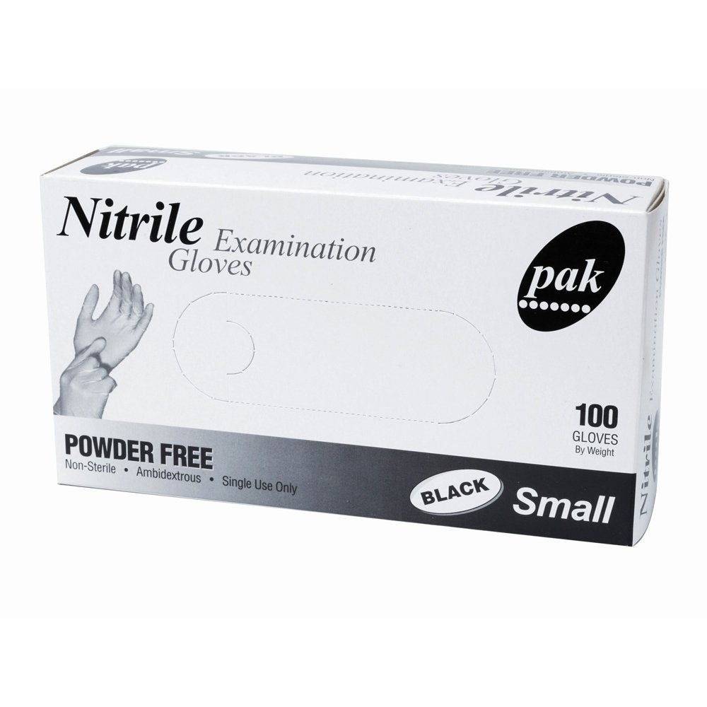 Small Powder-Free Black Nitrile Gloves - Pk100 - TEM IMPORTS™