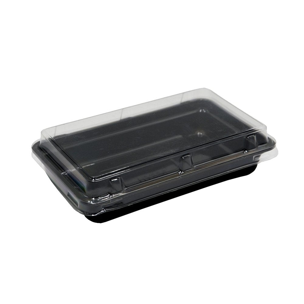 Small Rectangular Black With Clear PET Lid - TEM IMPORTS™