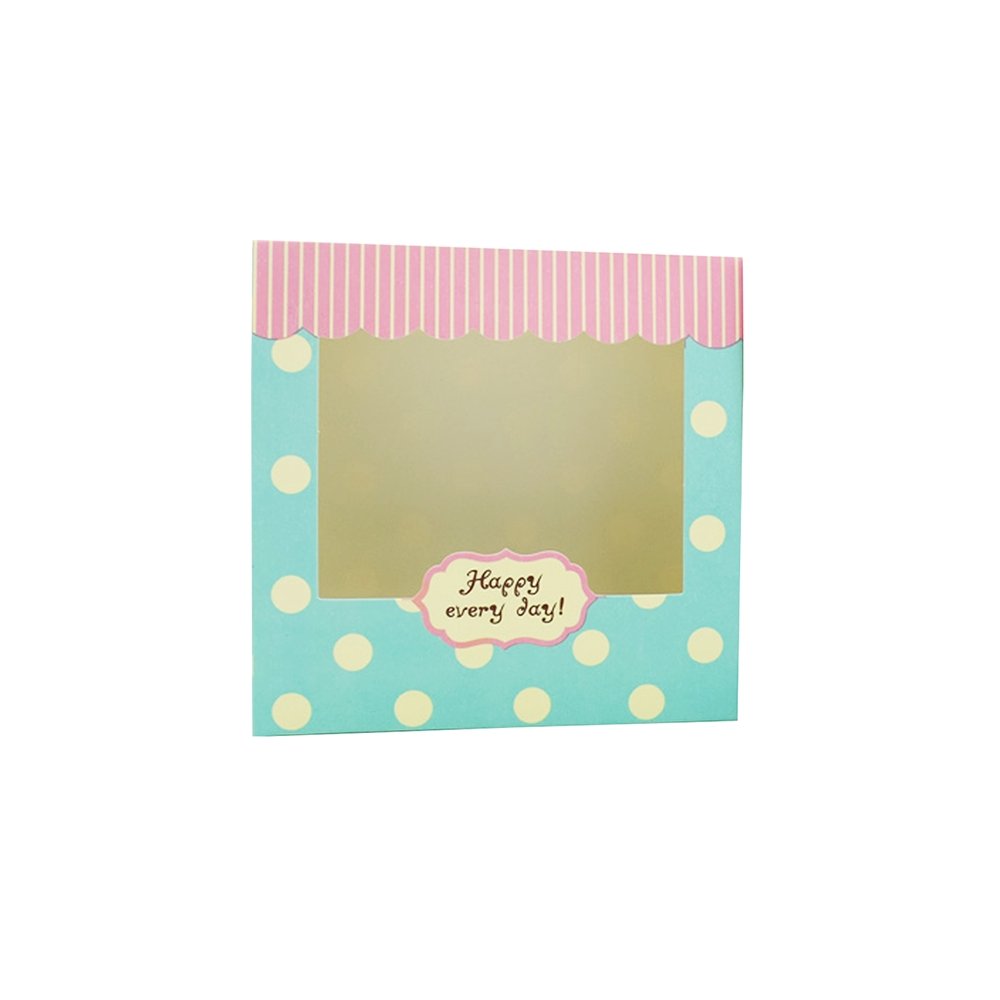 Small Square Patisserie Paper Box Window - Happy Day - TEM IMPORTS™