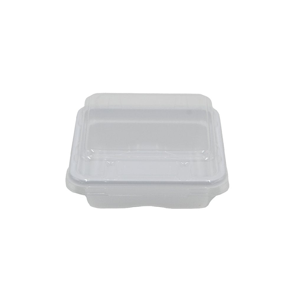 Small Square White With Clear PET Lid - TEM IMPORTS™
