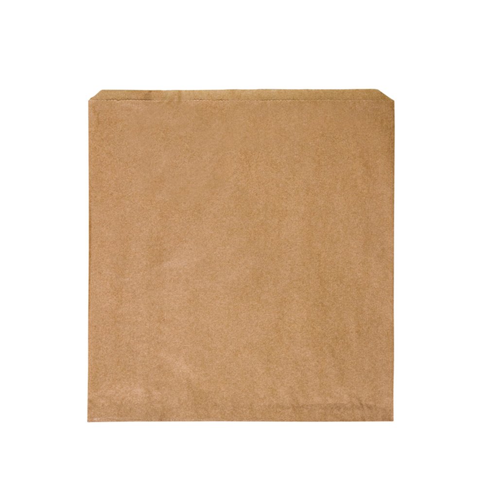 Square Sponge Flat Paper Bag Brown - Pack of 100 - TEM IMPORTS™