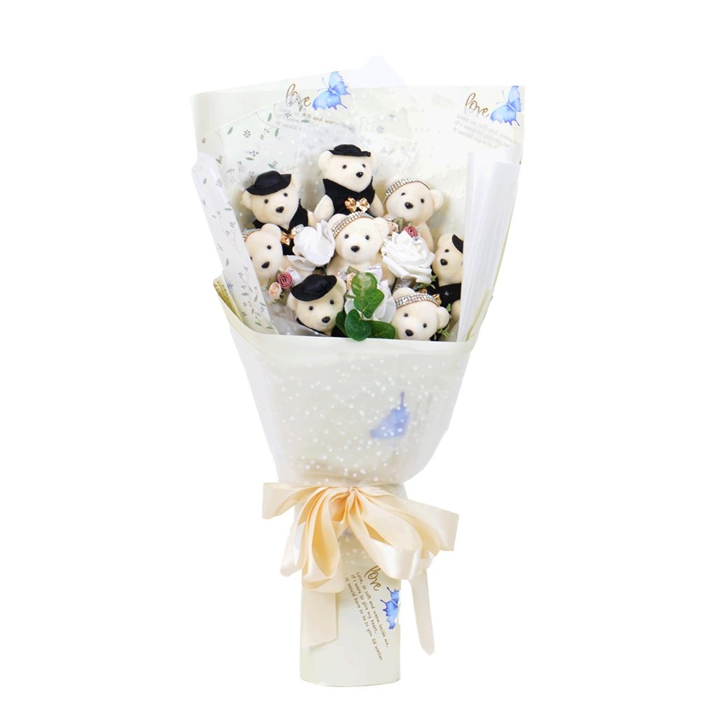 Wedding Teddy Bear Bouquet - The Only One - TEM IMPORTS™