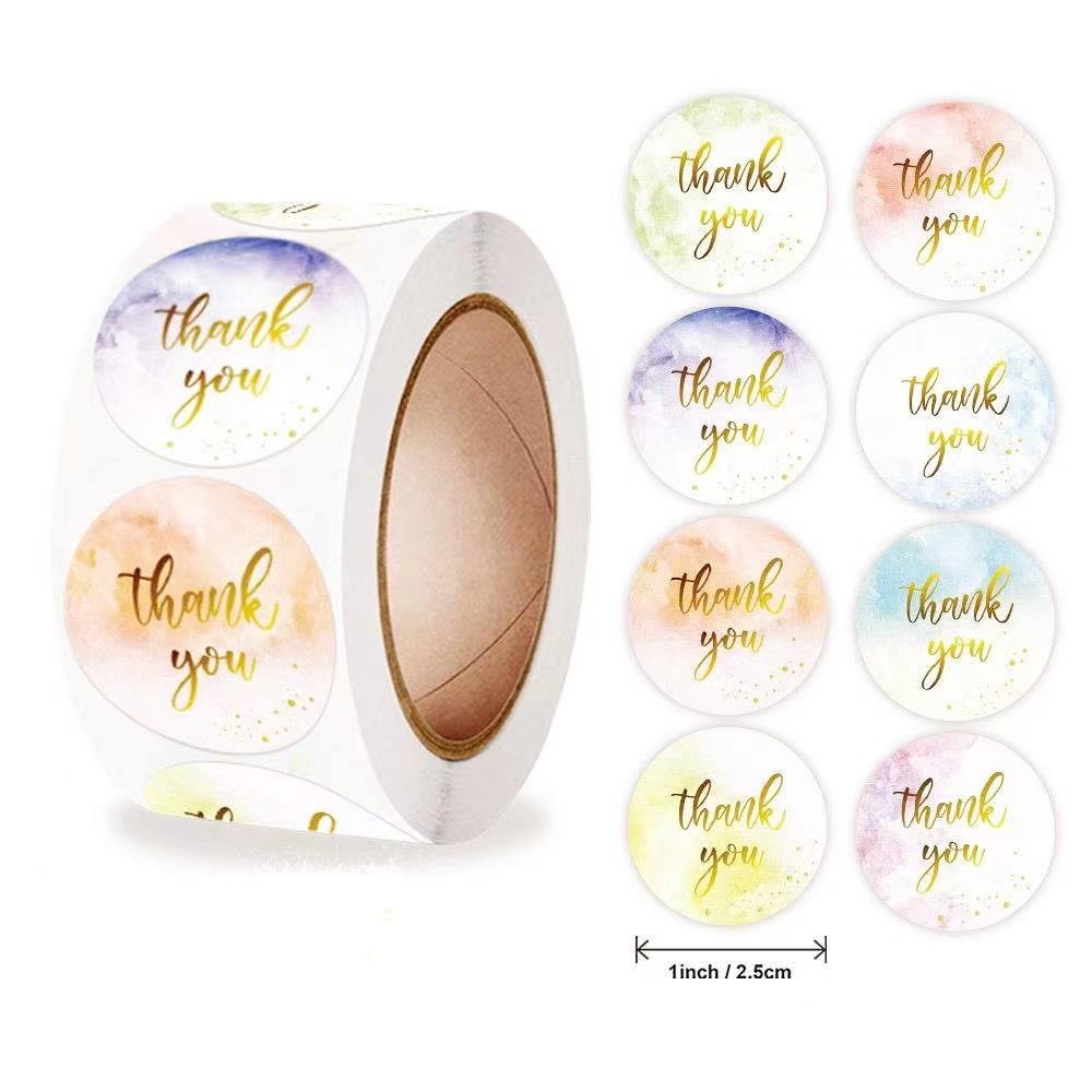 White Seal Label Stickers Roll Gradient Colour 'Thank You' - TEM IMPORTS™