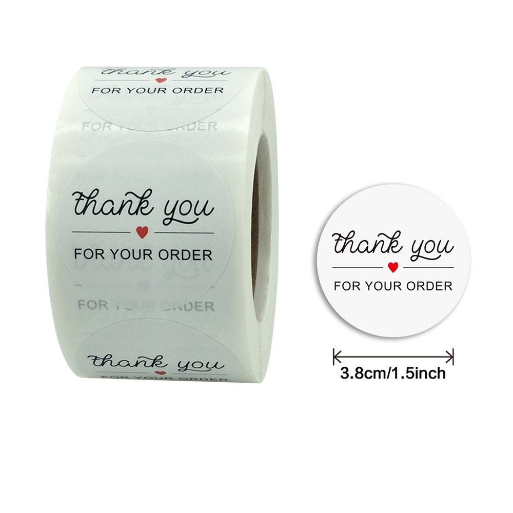 White Seal Label Stickers Roll 'Thank You' - TEM IMPORTS™