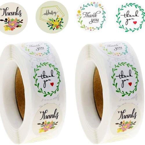 White Seal Label Stickers Roll 'Thank You' - TEM IMPORTS™
