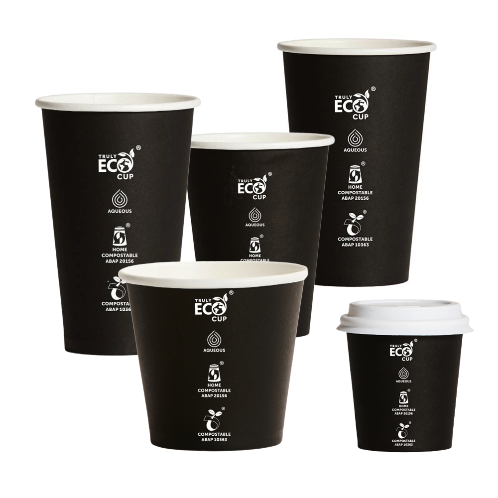 Truly Eco® Aqueous Single Wall Black Cups